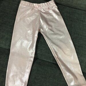 Girls pink shiny leggings